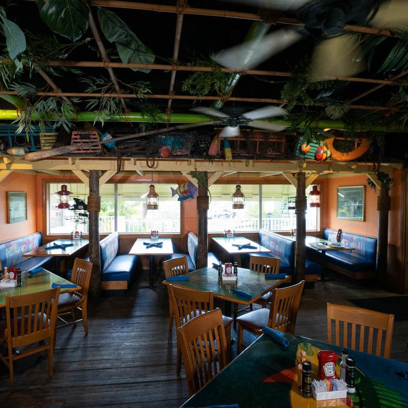 Jimmy Guana's Waterfront Restaurant, dining room interior.